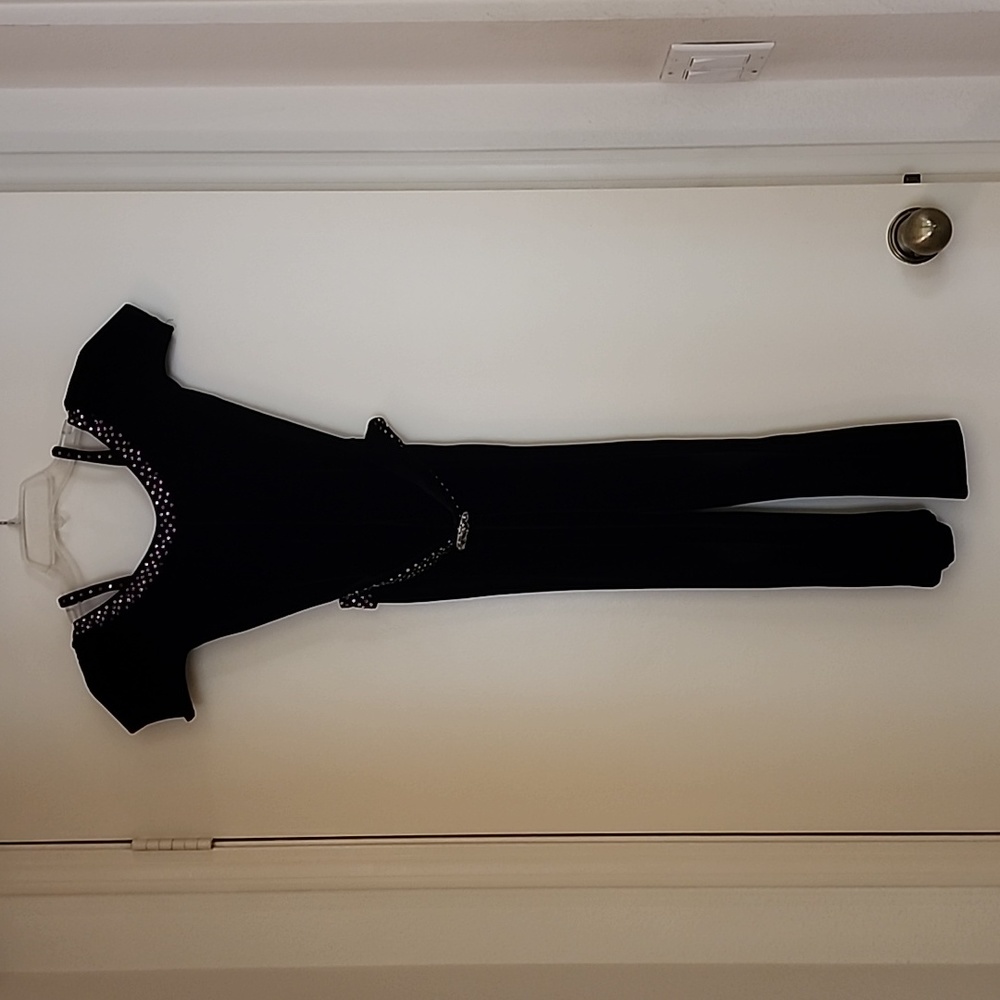 Girls Dance Unitard Black Size Medium